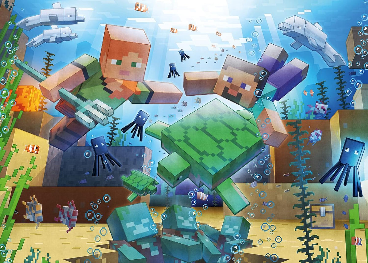 Ravensburger Minecraft Mosaic - Rompecabezas de 1000 piezas para niños y adultos | Tecnología única Softclick | Imágenes vibrantes y sin reflejos | Material ecológico certificado FSC