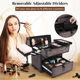AROUS Estuche de maquillaje rodante con 3 cajones, estuche de cosme...