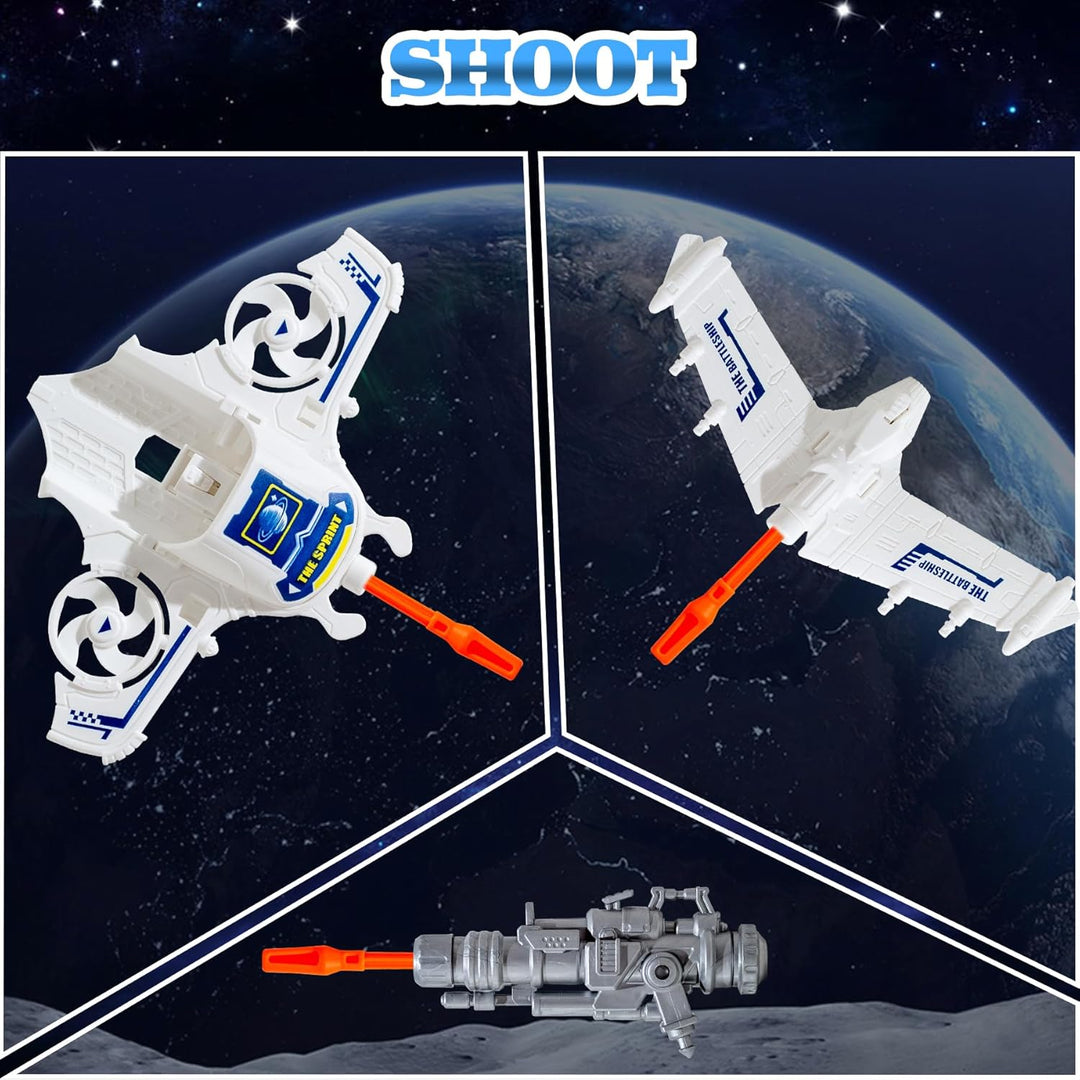 Wbzle Juguetes de nave espacial para niños, juego de cohete con efe...