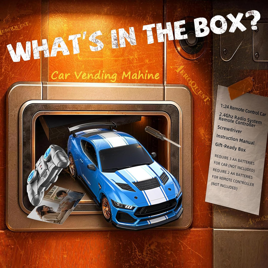 Ford Auto de control remoto para niño (escala 1:24 Shelby Super Snake-azul)