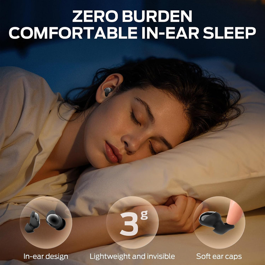 Oraolo Sleep Ear200, auriculares intrauditivos inalámbricos Bluetooth 6.0, auriculares para dormir con ANC, auriculares con cancelación activa de ruido, tiempo de reproducción de 8 a 10 horas