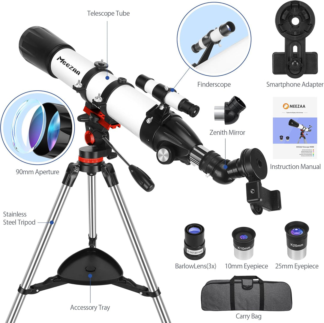 MEEZAA Telescopio Telescopio para Adultos de Alta Potencia