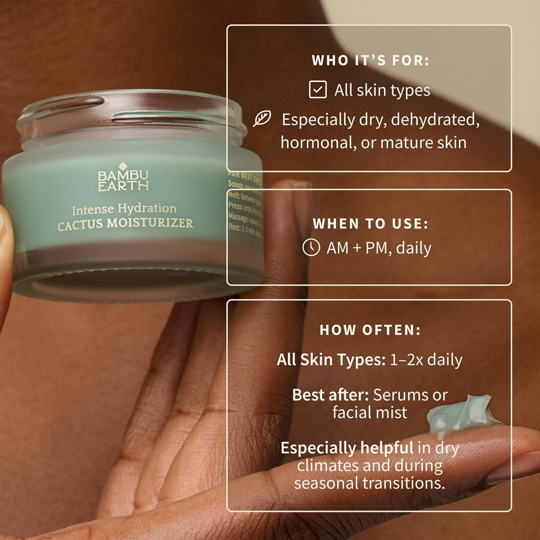 BAMBU EARTH Hidratante facial de cactus de hidratación intensa, hid...