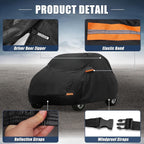 X AUTOHAUX Funda para Coche para Smart Fortwo 2007-2019 210D-PU Cubierta Completa para Exteriores Todo Tipo de Clima con Cremallera en Puertas para Protección Impermeable, Resistente al Viento, al Sol