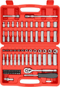 YIYITOOLS Juego de 74 llaves de vaso de 1/4 de pulgada, juego de llaves maestras de 1/4 pulgadas con trinquetes, extensiones con juego de brocas de 1/4 de pulgada, junta universal (5/32 pulgadas -