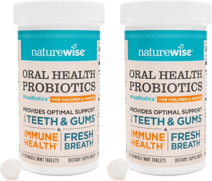 NatureWise Probióticos orales para boca, mal aliento masticables, s...