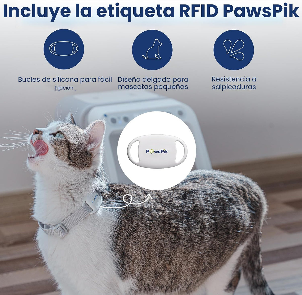 Comedero automático para gatos Microchip RFID, 16 tazas, color