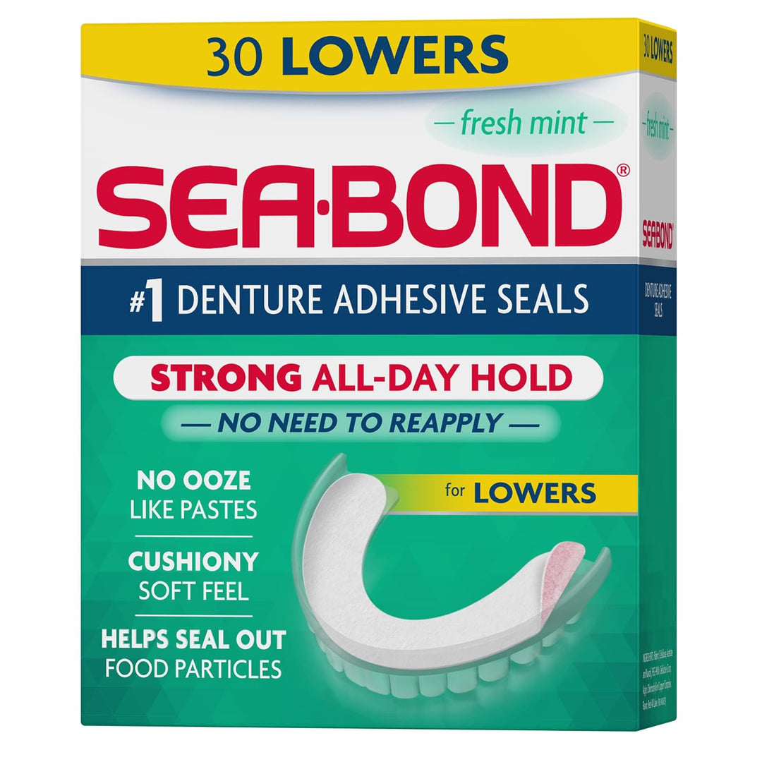Sea Bond Sellos Adhesivos Seguros para Dentaduras Postizas, Inferio...