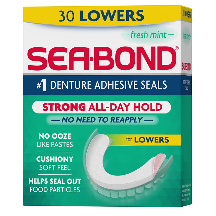 Sea Bond Sellos Adhesivos Seguros para Dentaduras Postizas, Inferio...