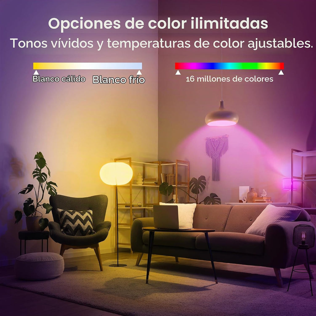 Geeni Prisma Plus - Bombillas inteligentes regulables de 800 lúmenes, Wi-Fi