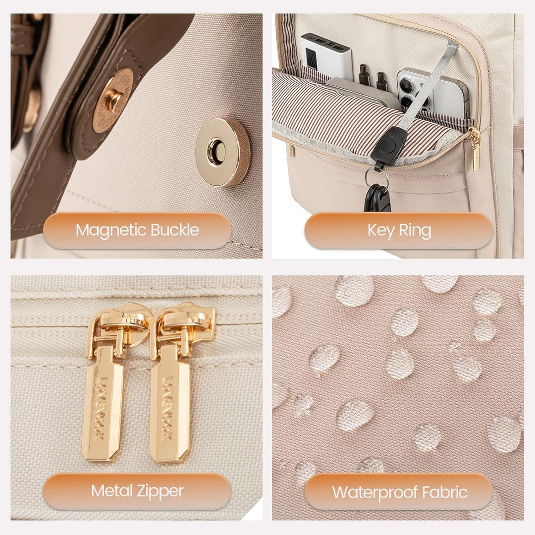 LOVEVOOK Mochila para computadora portátil para mujer, mochila de v...