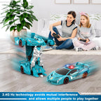 FDJ Automóvil a control remoto – Robot de automóvil transformable 2 en 1, Verde jade