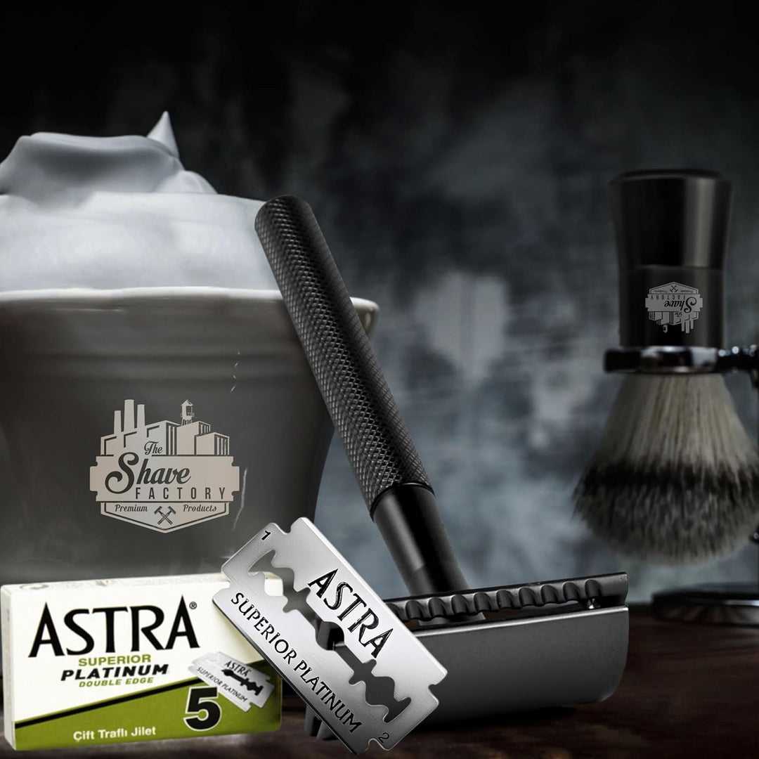 The Shave Factory Astra Platinum - Cuchillas de afeitar de segurida...
