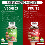 Fabricado con cápsulas orgánicas de frutas y verduras, suplemento v...