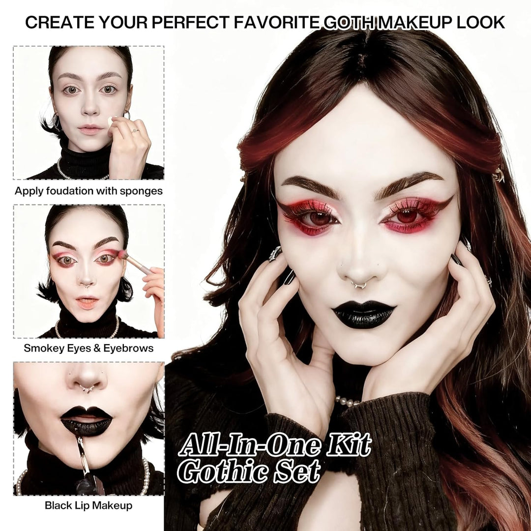 Kit de maquillaje gótico \u2013 Juego completo de maquillaje gótico...
