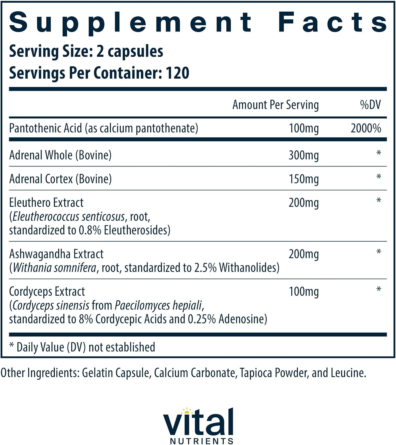 Vital Nutrients Apoyo suprarrenal - Suplementos de apoyo suprarrena...