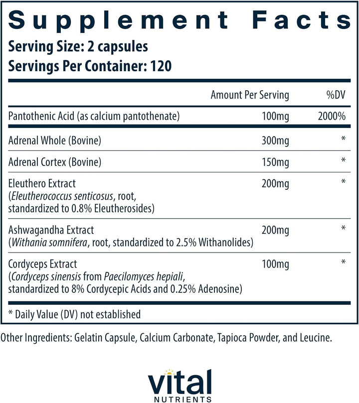 Vital Nutrients Apoyo suprarrenal - Suplementos de apoyo suprarrena...