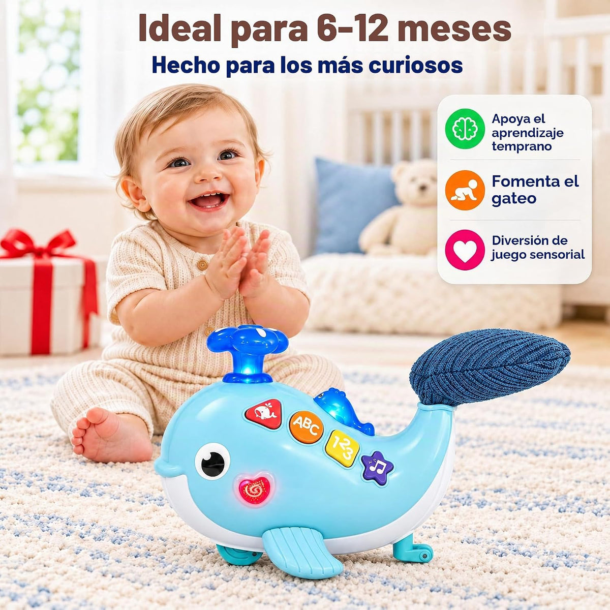 Juguetes para bebés de 6 a 12 meses, juguete musical de aprendizaje de