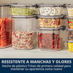 Rubbermaid Brilliance - Juego de recipientes de almacenamiento de alimentos de 14 piezas con cucharas herméticas sin BPA para organización de cocina y despensa