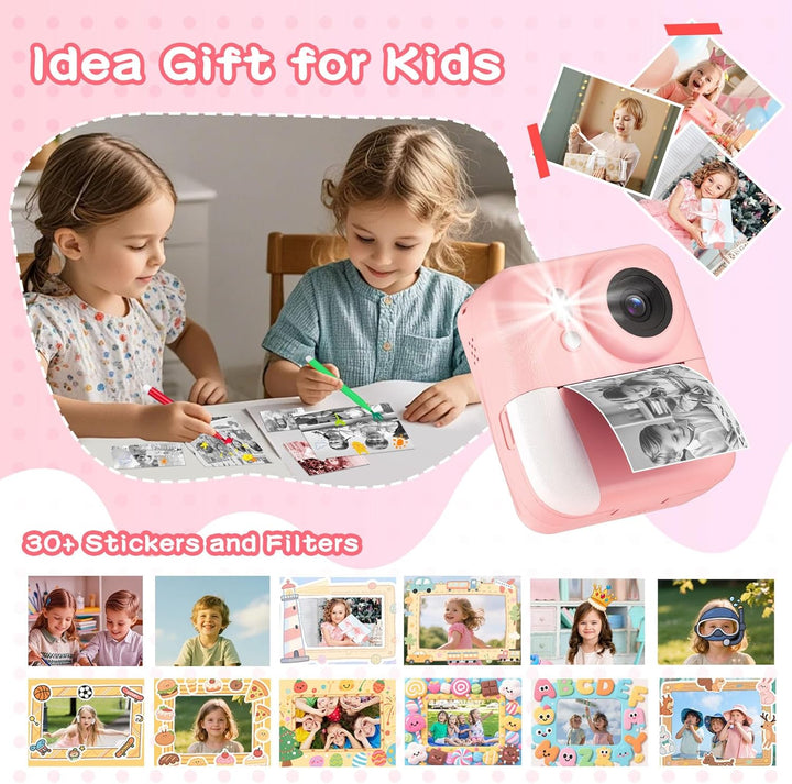Cámara para Niños Impresión Instantánea de Fotos a Color, Cámara de...
