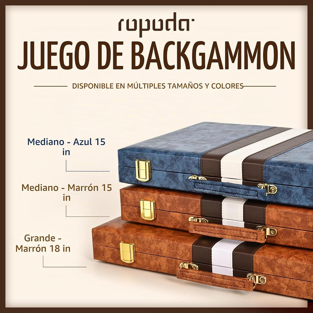 ropoda 18in Backgammon Sets para Adults y Kid, Classic Board Strategy Game