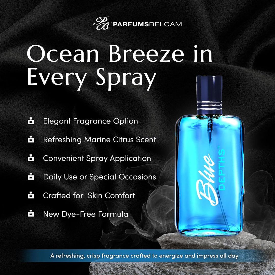PB ParfumsBelcam Blue Depths Eau de Toilette Fragancia en Spray - 2...