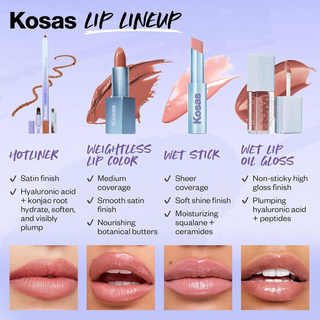 Kosas Wet Lip Oil Gloss - Tratamiento hidratante para dar volumen a...
