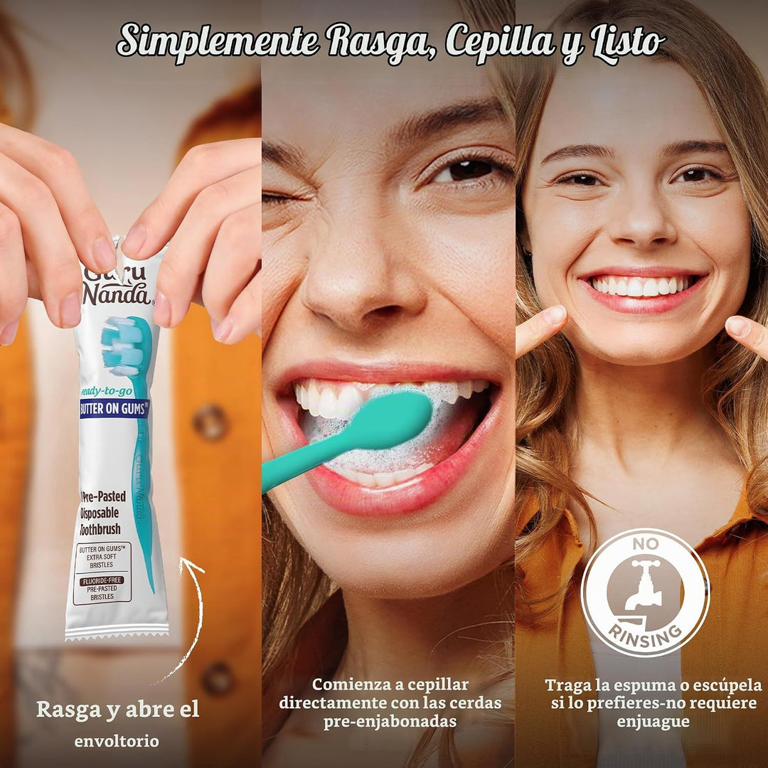 GuruNanda Cepillos de Dientes Desechables Mini de Viaje Listos para...