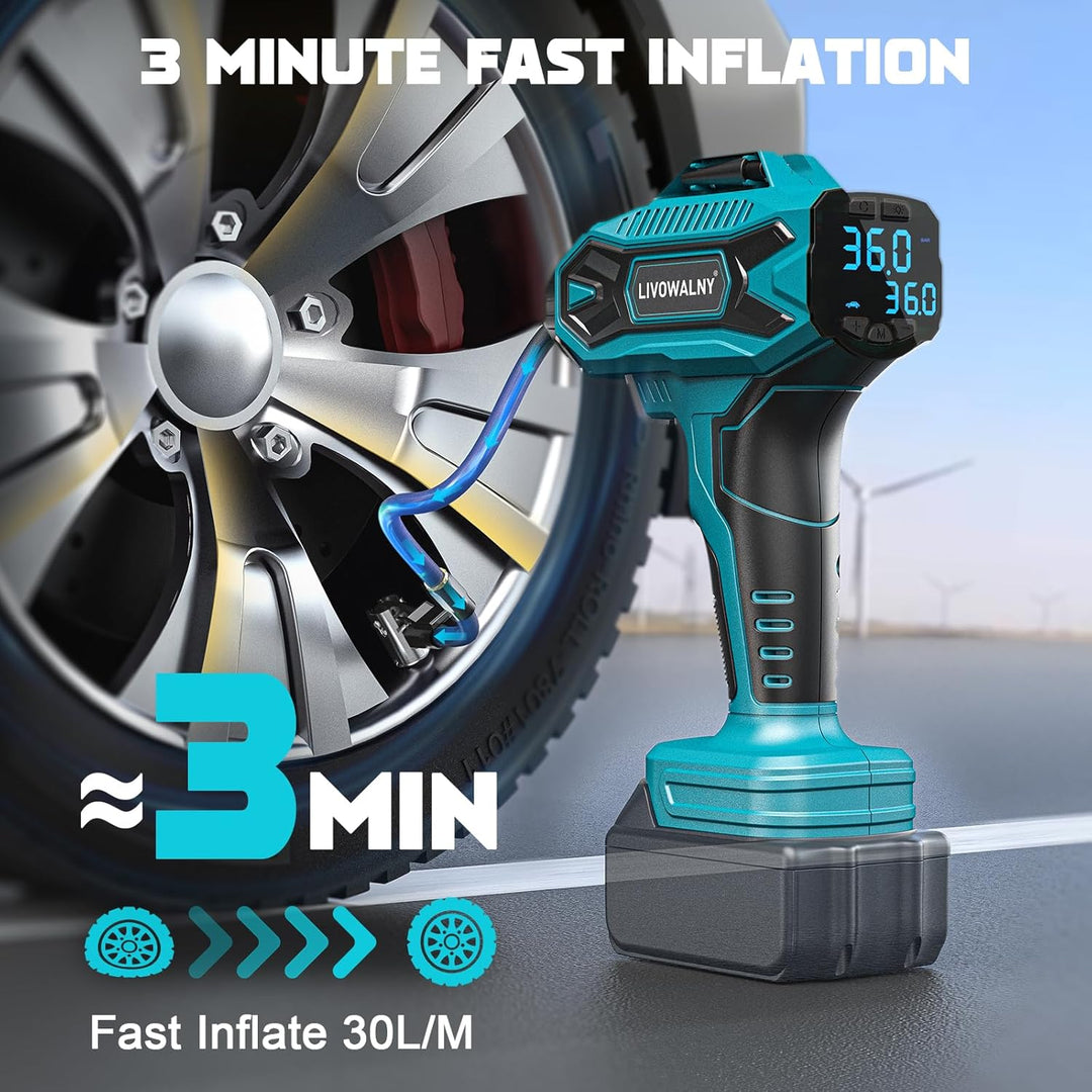 Inflador de Neumáticos Compresor de Aire Compatible con Batería Mak...