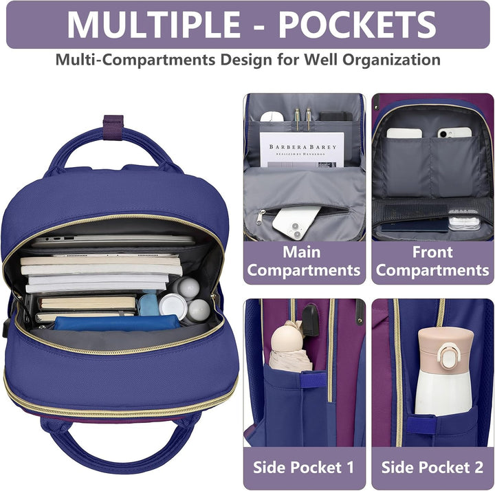 Mochila para laptop para mujer, bolsa de trabajo, mochila de viaje...