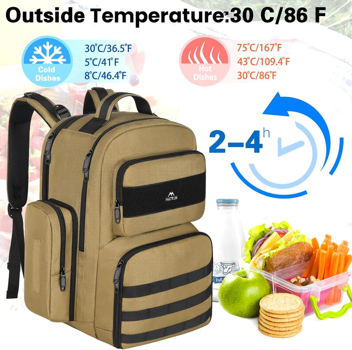 Mochila de almuerzo para hombre, mochila grande con aislamiento par...