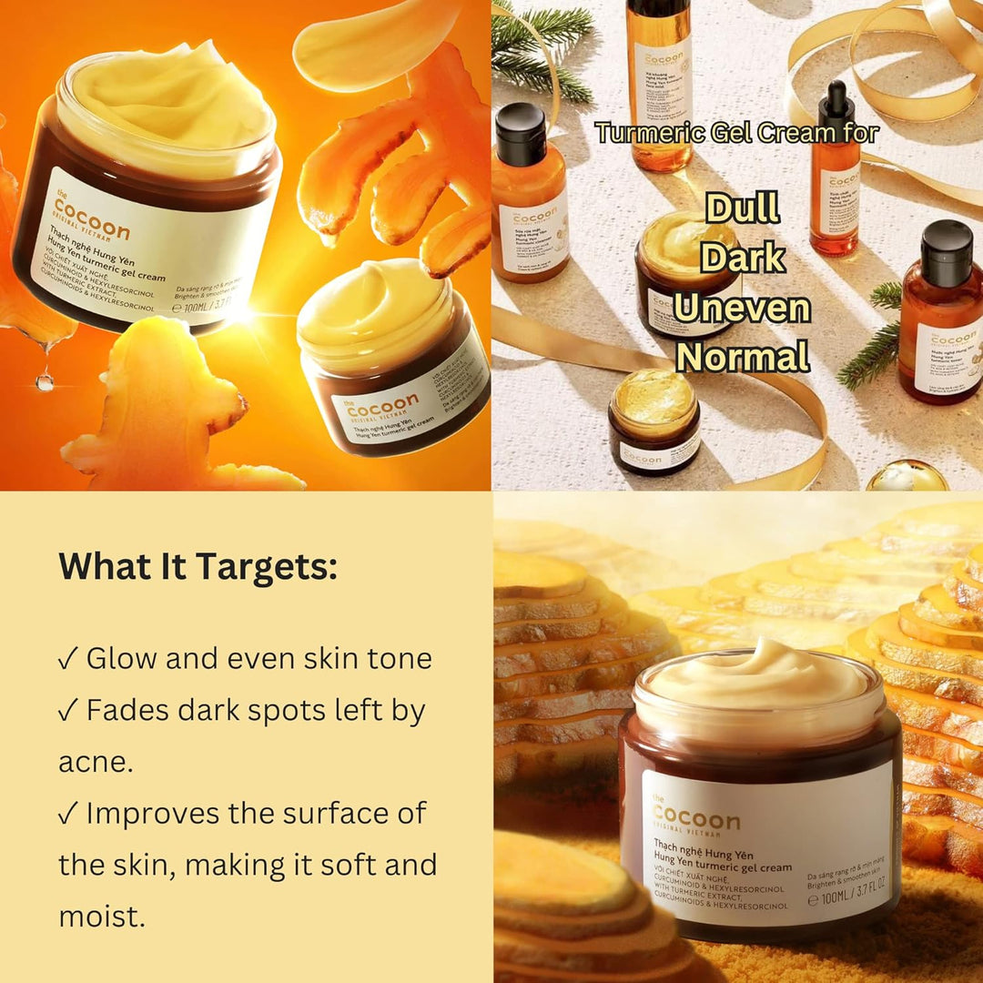 Cocoon Hung Yen - Crema de gel de cúrcuma con niacinamida + cúrcuma...
