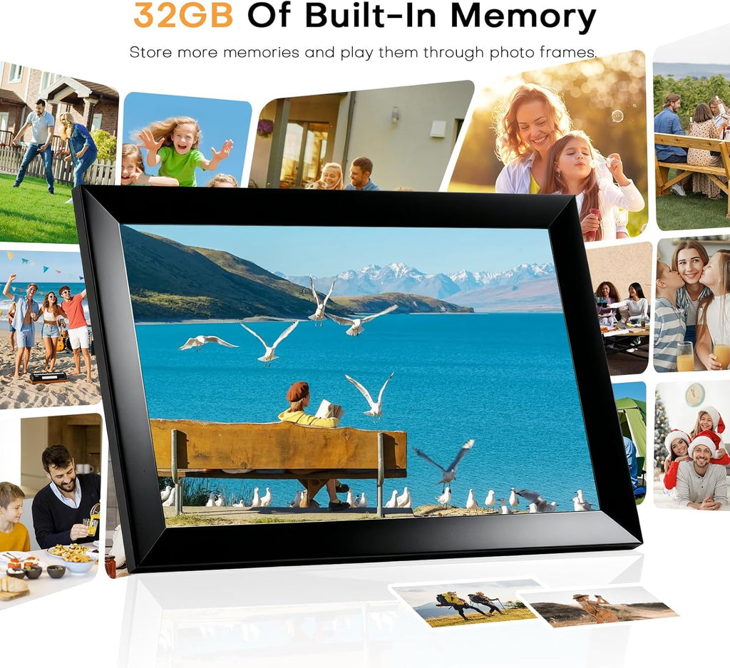 Marco de fotos digital de 32 GB Frameo de 10,1 pulgadas 1280x800 HD IPS