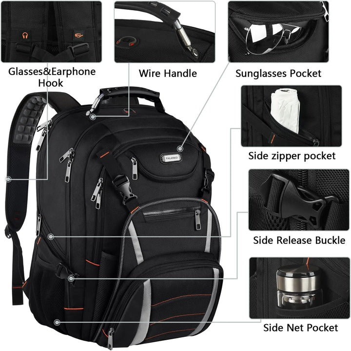 YALIXIAN Mochila para laptop de 18.4 pulgadas, mochila de viaje ext...