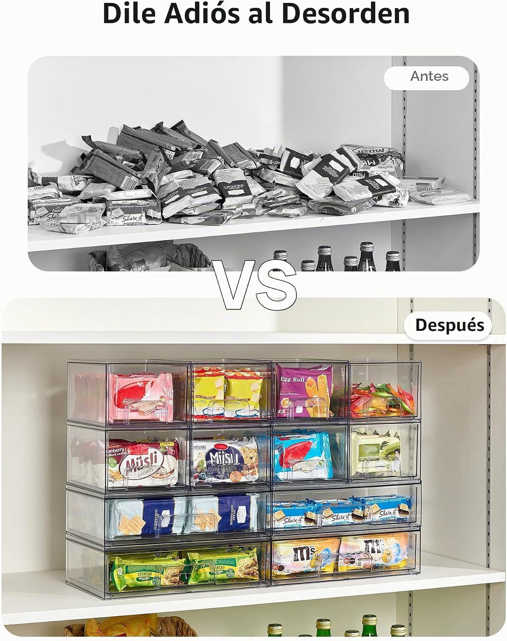 Vtopmart Stackable Storage Drawers Set de 6, Plastic Organizer Bins