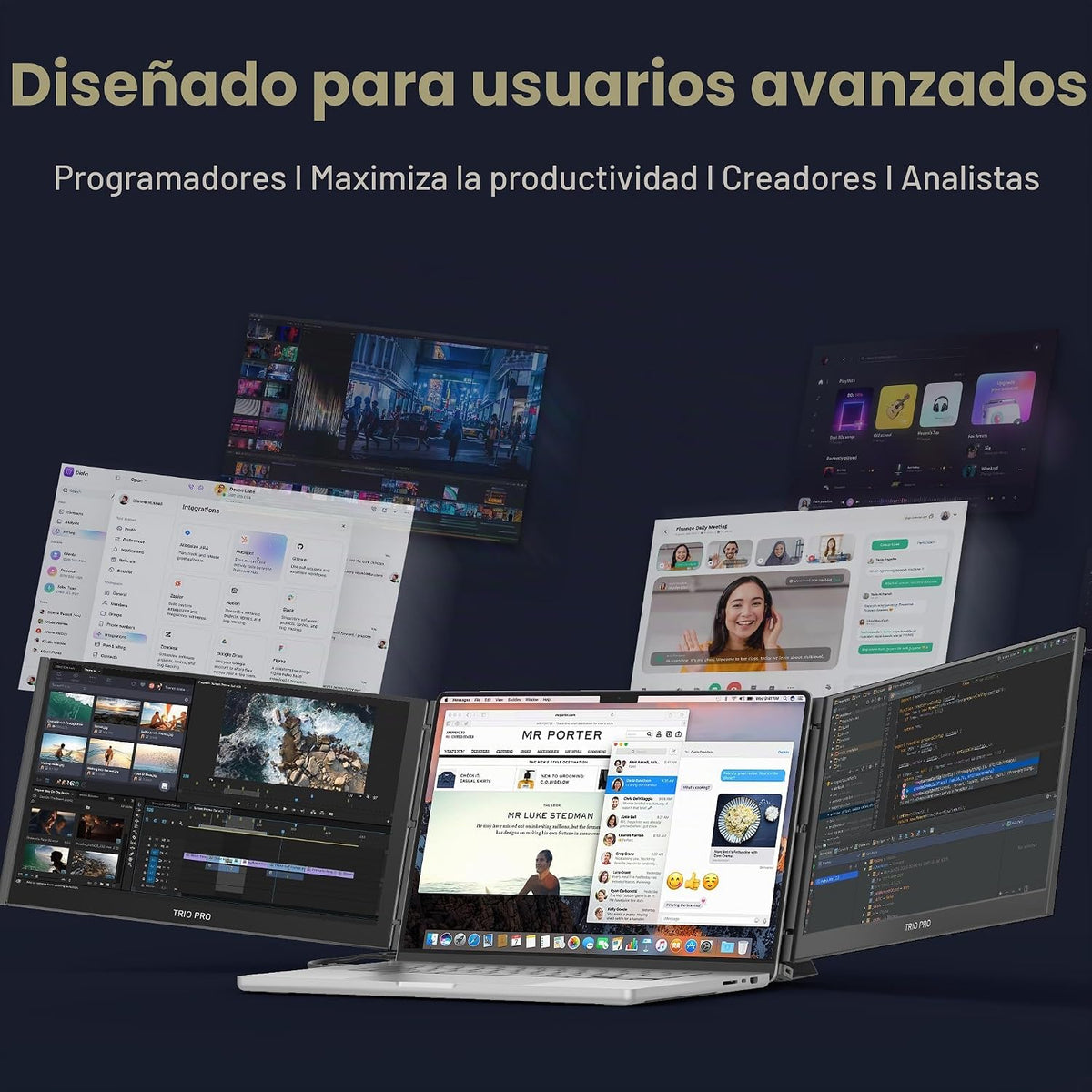 Nuevo móvil Pixeles Trio 3 Pro 14.1 "QHD 1400P triple monitor p...