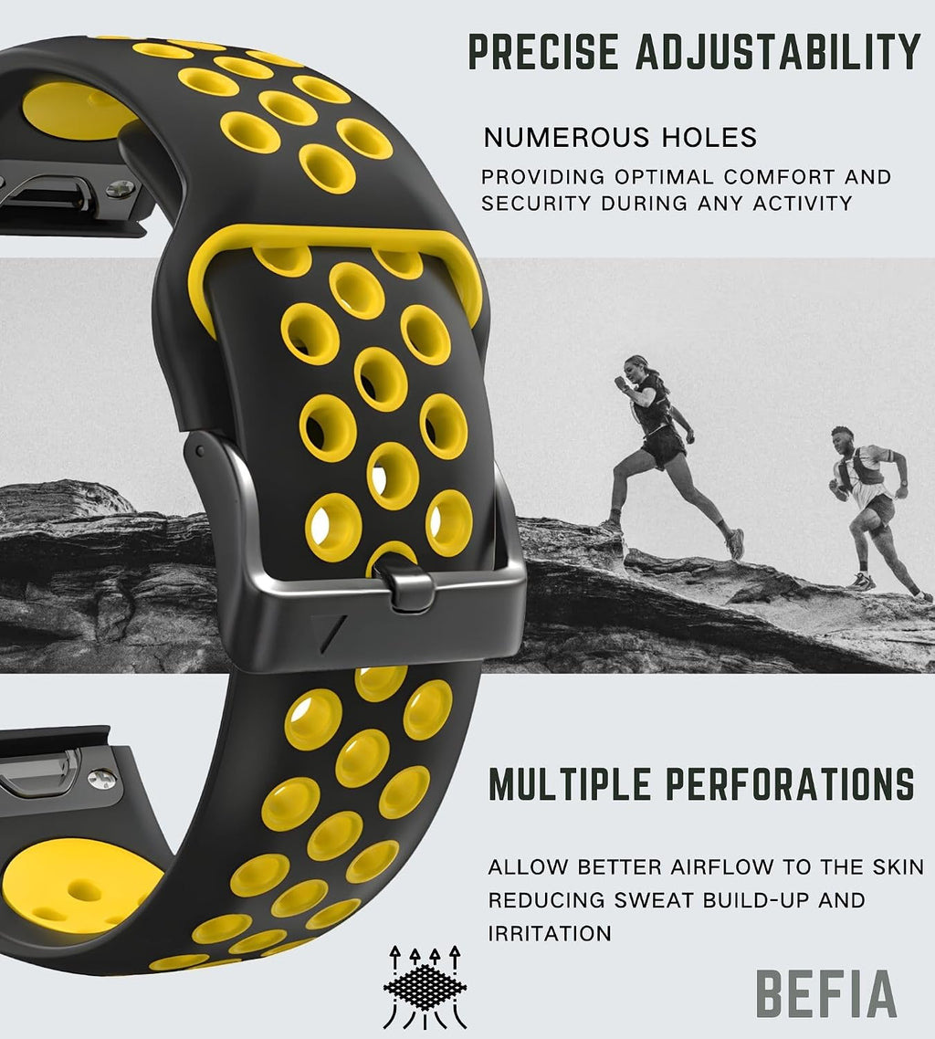 Correa de reloj de 1.024 in para Garmin Fenix 8 2.008 in 5x 6x pro 7x pro zafiro solar, quickfit 26 bandas de reloj para Garmin enduro tactix delta