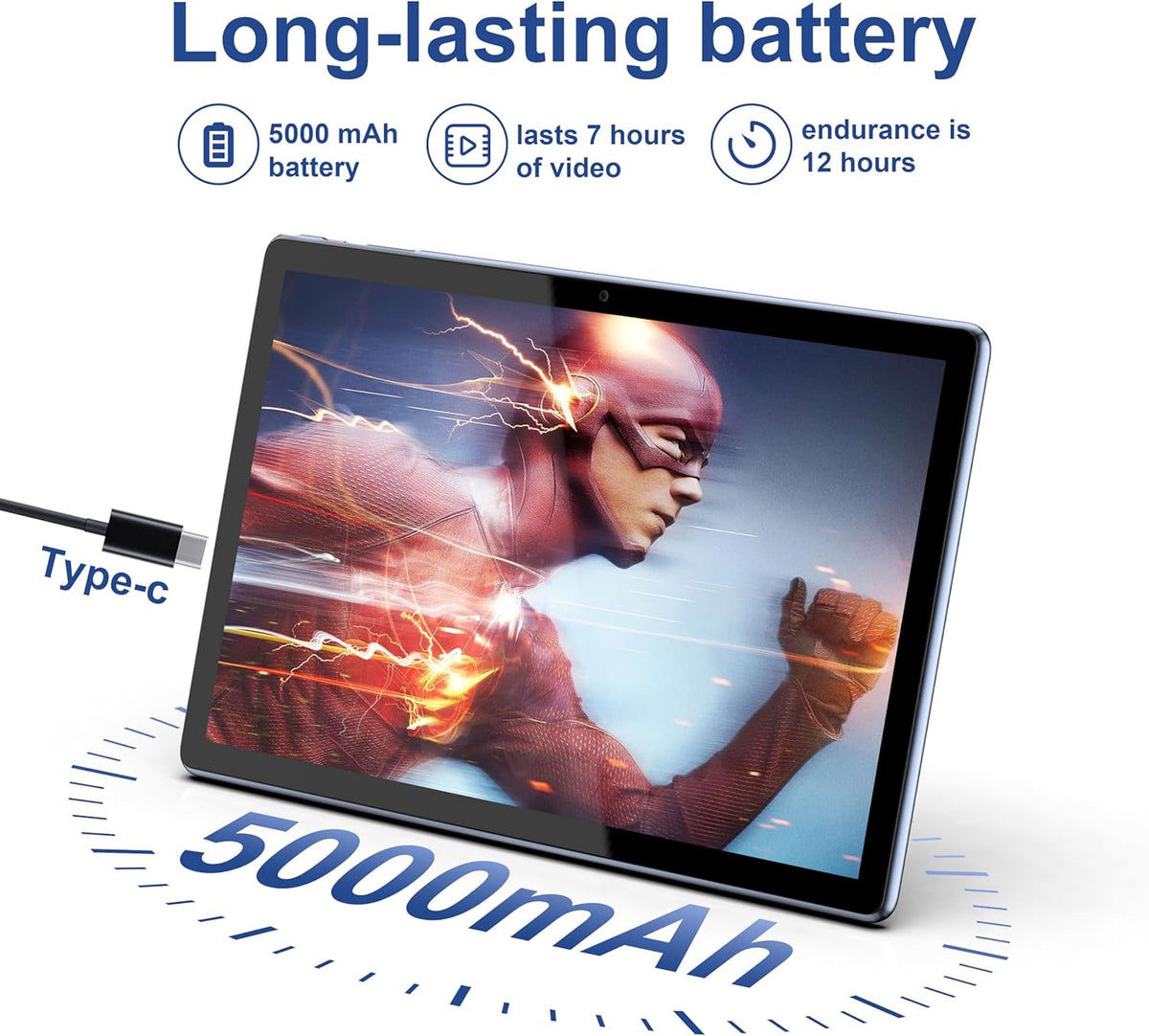 BYYBUO Tablet Android 14, tablet de 10.1 pulgadas con estuche, 6GB...
