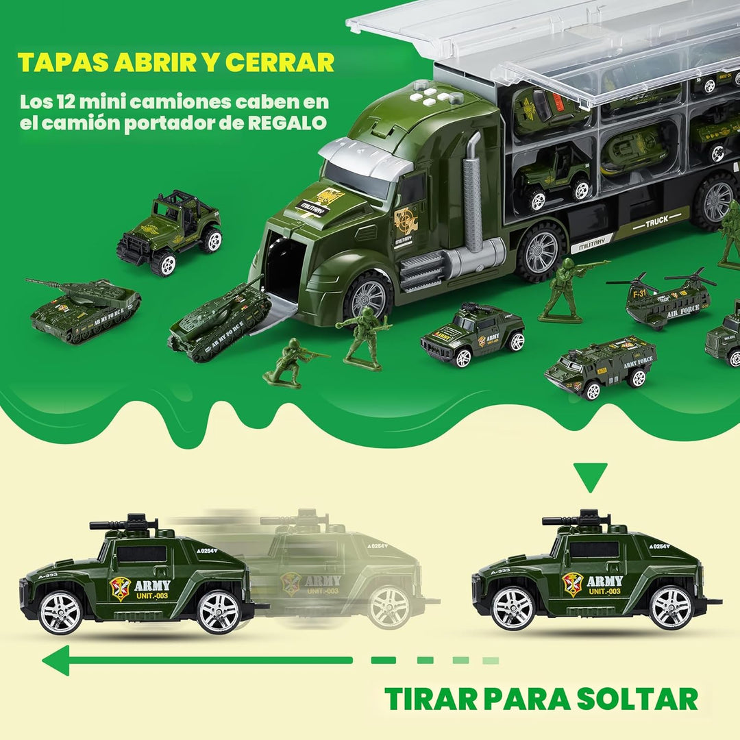 JOYIN Juguetes de Camión Militar 25 en 1 para Niños de 3+ Años, Jug...