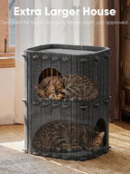 FUKUMARU Casa para gatos de interior, cama cálida para gatos