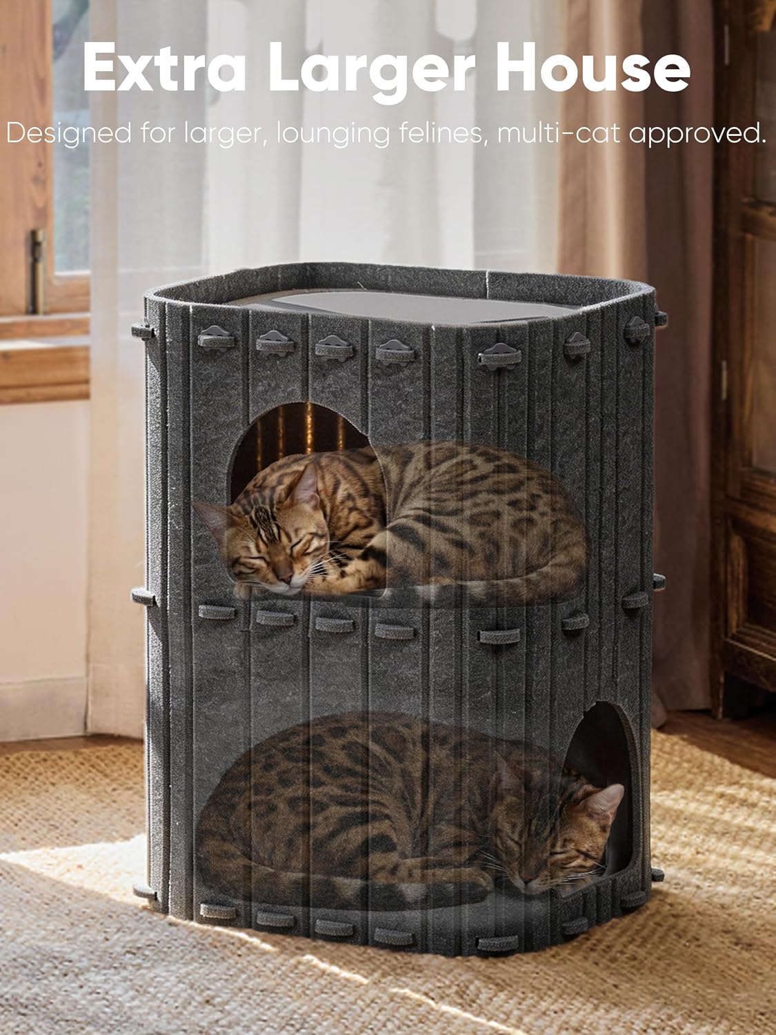 FUKUMARU Casa para gatos de interior, cama cálida para gatos