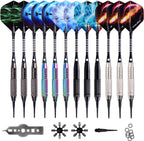 WIN.MAX Darts Punta de plástico 12 unidades Dardos de punta blanda para tablero electrónico de dardos