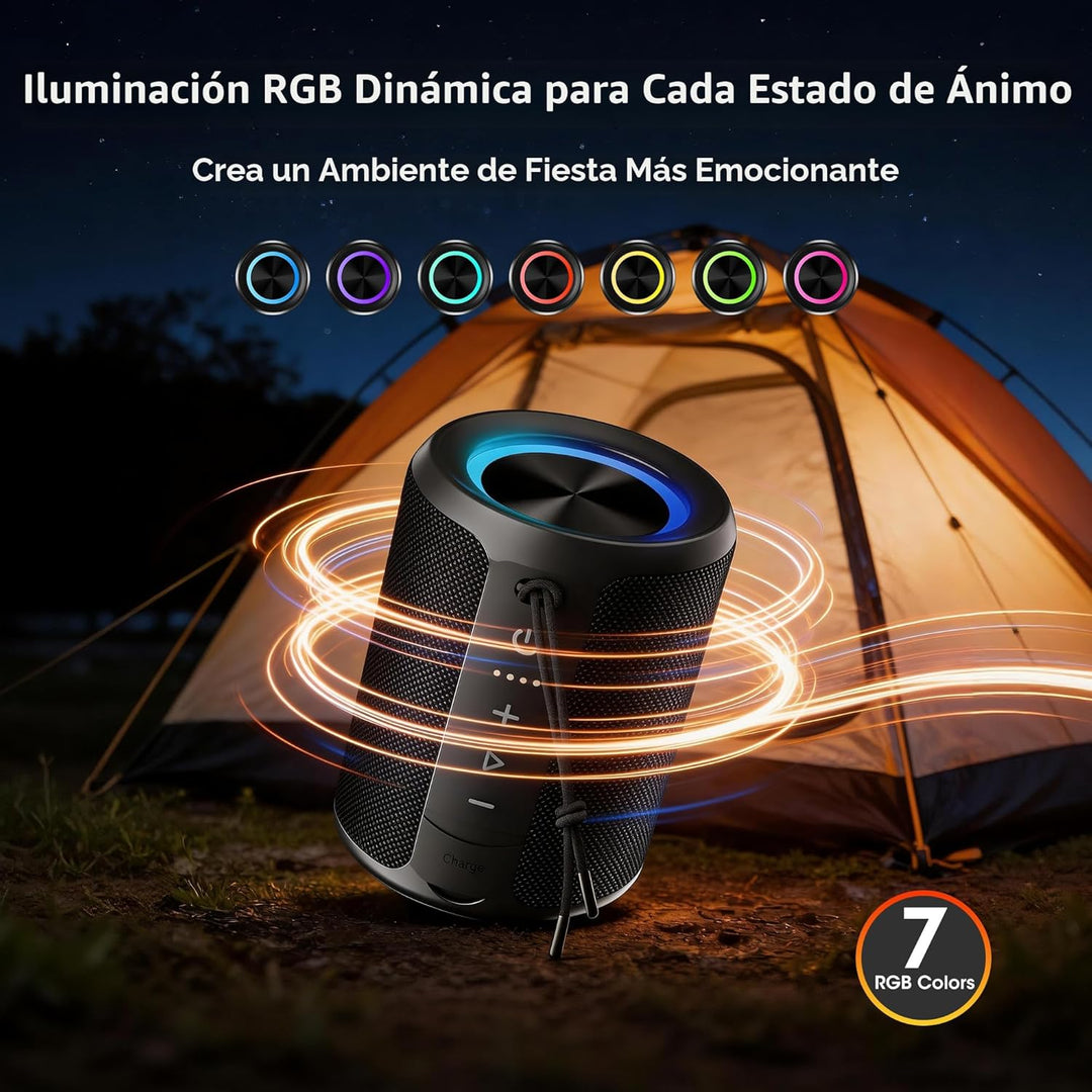 DUDGSIS Altavoz Bluetooth portátil, IPX7 impermeable altavoz inalám...