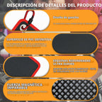 Tapete magnético flexible para herramientas, almohadilla magnética de 40 libras con selector magnético, agujero circular para colgar y gancho de mosquetón, organizador de almacenamiento para automóvil