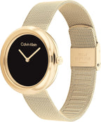 Calvin Klein Reloj para mujer con bisel retorcido - Reloj de cuarzo de 34mm 2H - Pulsera de acero inoxidable - Resistencia al agua de 30 metros - Estilo minimalista – Moda premium - Regalo para ella