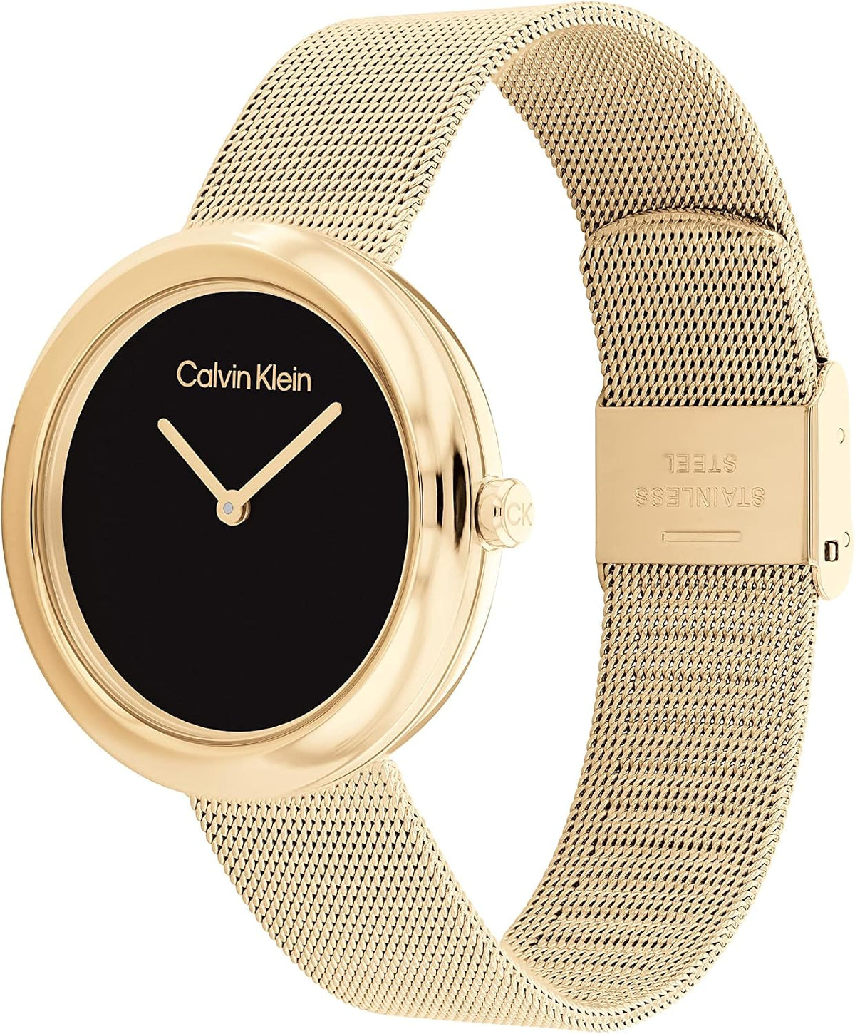 Calvin Klein Reloj para mujer con bisel retorcido - Reloj de cuarzo de 34mm 2H - Pulsera de acero inoxidable - Resistencia al agua de 30 metros - Estilo minimalista – Moda premium - Regalo para ella
