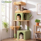 Globlazer Cactus Cat Tree Tower 2 Condo Kitten Scratching Post, F54, Verde