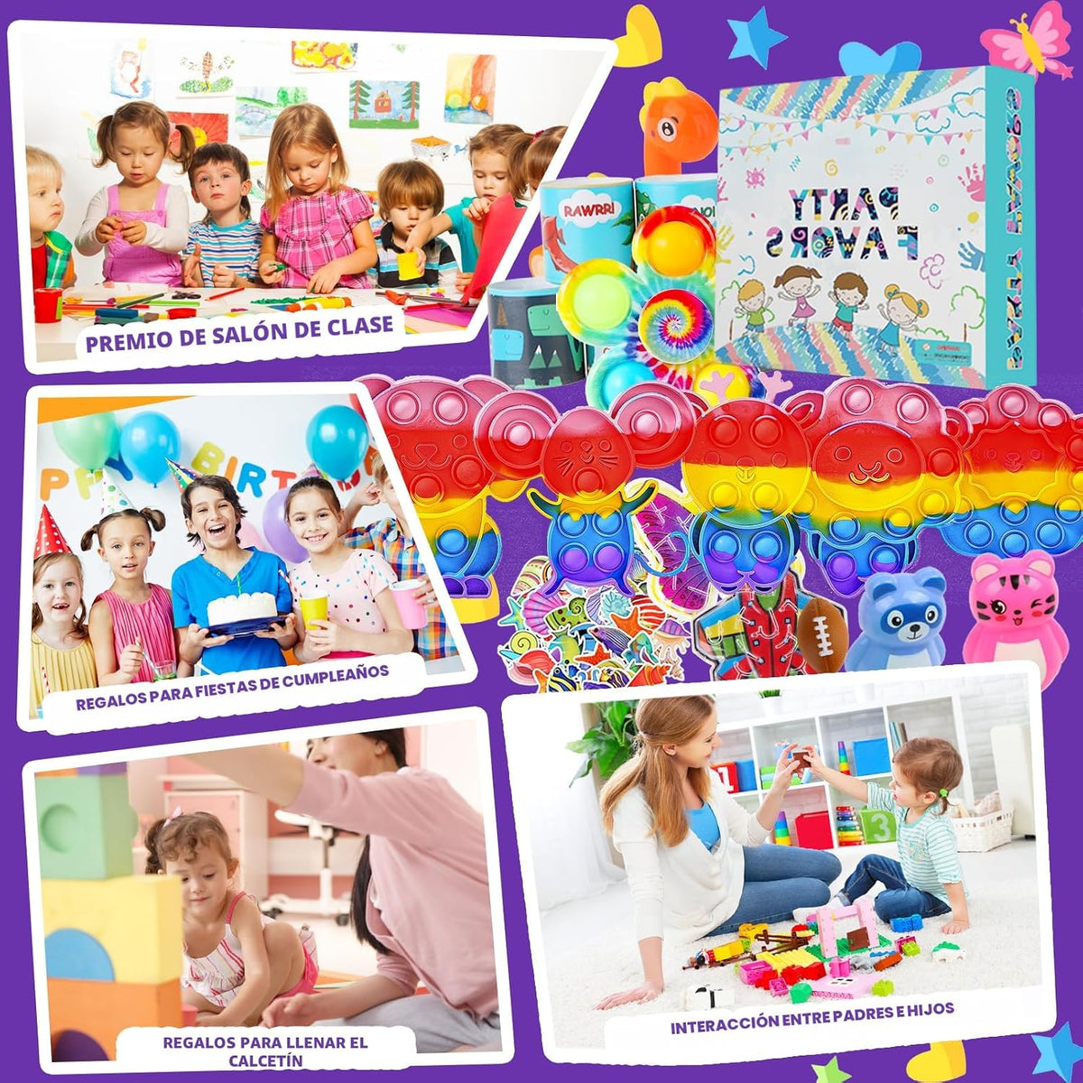 1000 piezas a granel de recuerdos de fiesta para niños, paquete de juguetes de jugueteo, rellenos de calcetines, cofre de caja del tesoro, fiesta de cumpleaños, premios de carnaval para el aula
