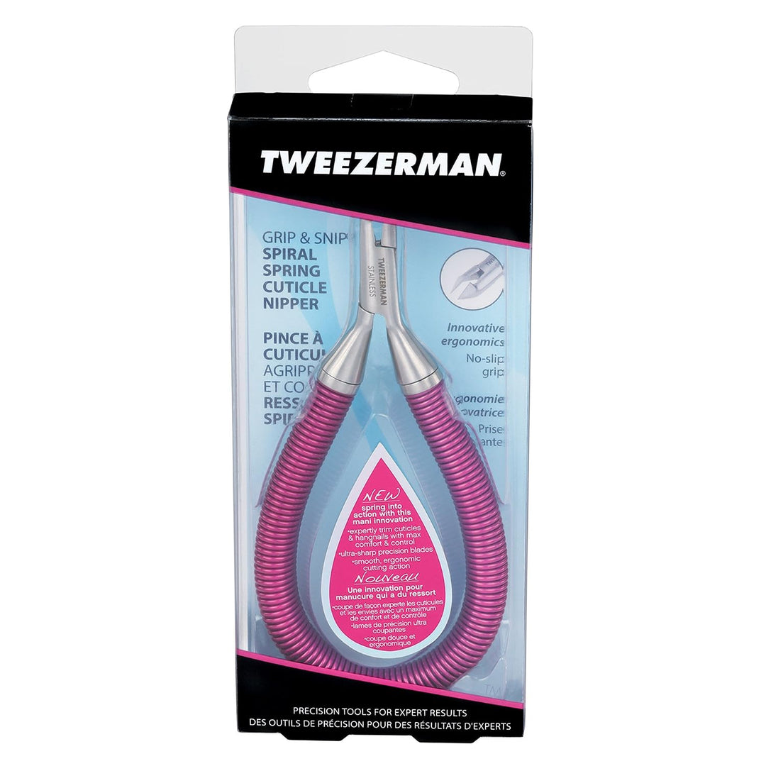 Tweezerman Pinza de cutícula de resorte en espiral con agarre y cor...