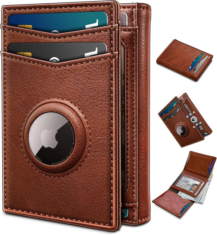 Cartera miyozi Airtag para hombre, con bolsillo para efectivo, 2 ve...